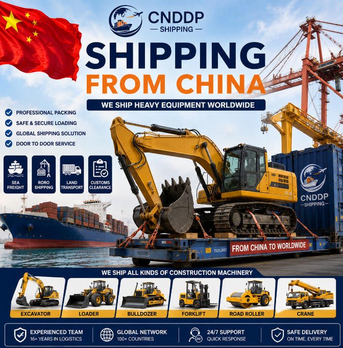 Shipping excavators from China