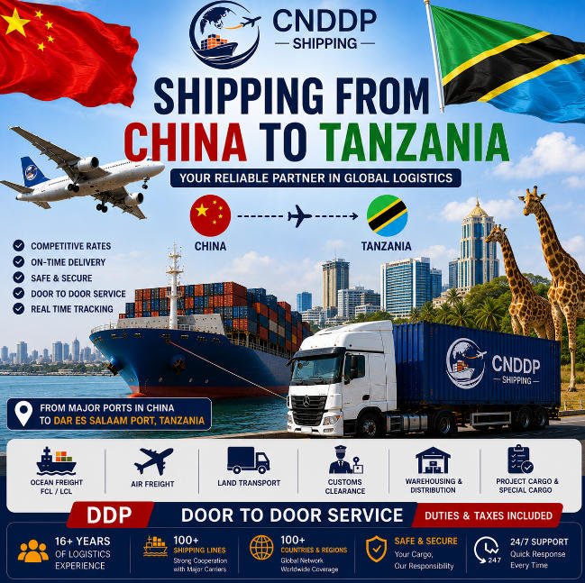 Shipping from China to Tanzania